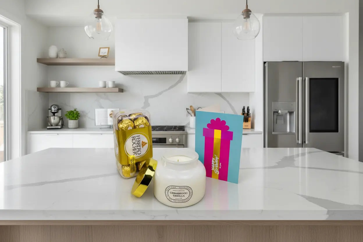 Ferrero Rocher Box + Candle Cedarwood Vanilla + Birthday Card – Birthday Gift