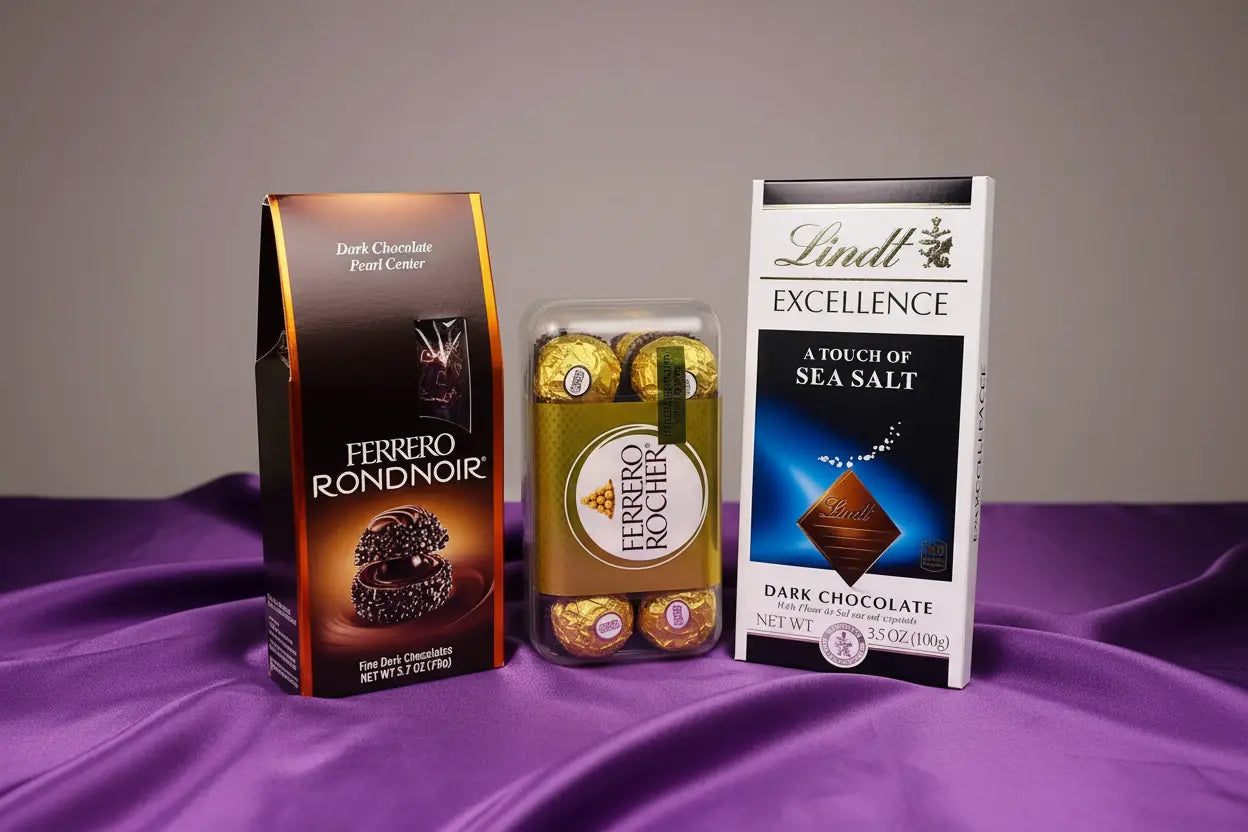 Ferrero Rondnoir + Lindt Sea Salt Bar + Ferrero Rocher Box β Birthday Gift