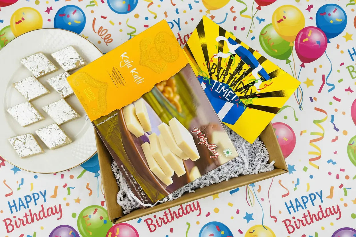 Kaju Katli (200g) + Birthday Card – Gift Pack