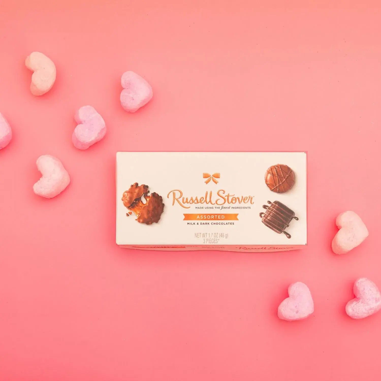 Russell Stover assorted milk and dark chocolate box