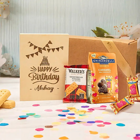 Birthday gift combo with plaque and chocolates